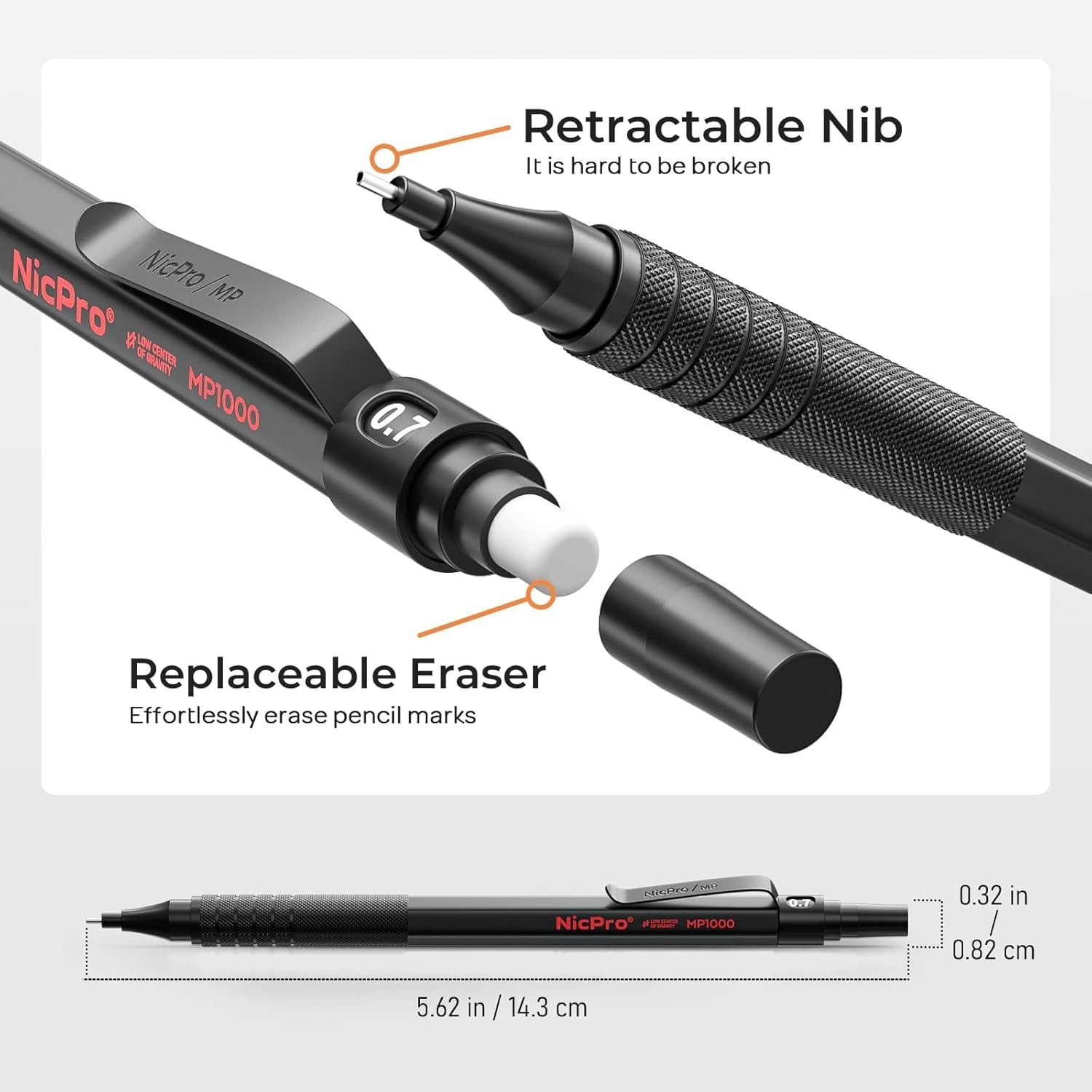 Durable 5-Piece Mechanical Pencil Set: Perfect for Drawing & Drafting Excellence