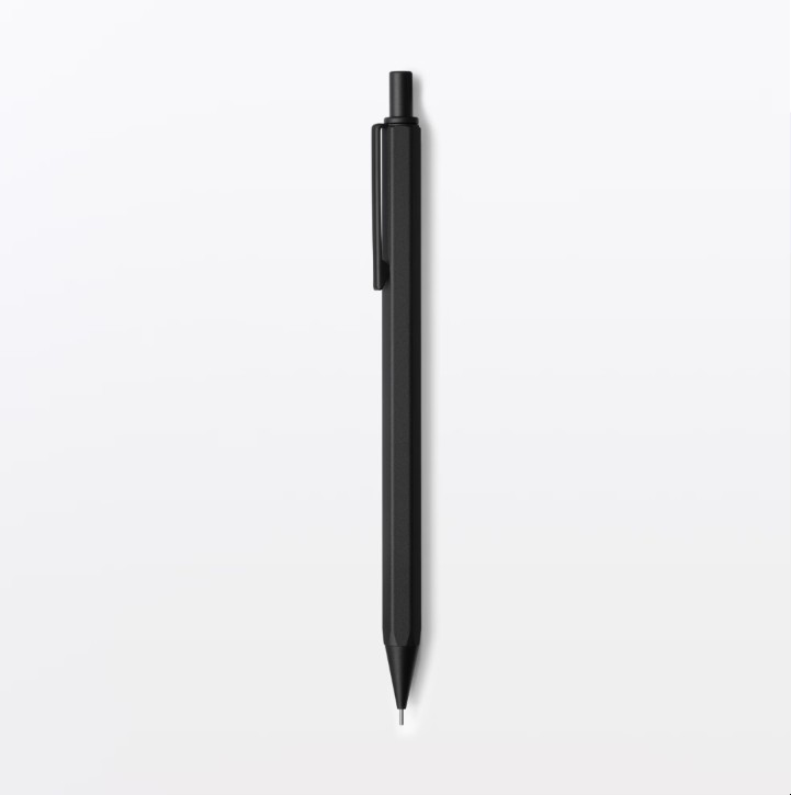 MUJI Aluminum Hexagonal Mechanical Pencil 0.5mm Black Japanese Stationery New