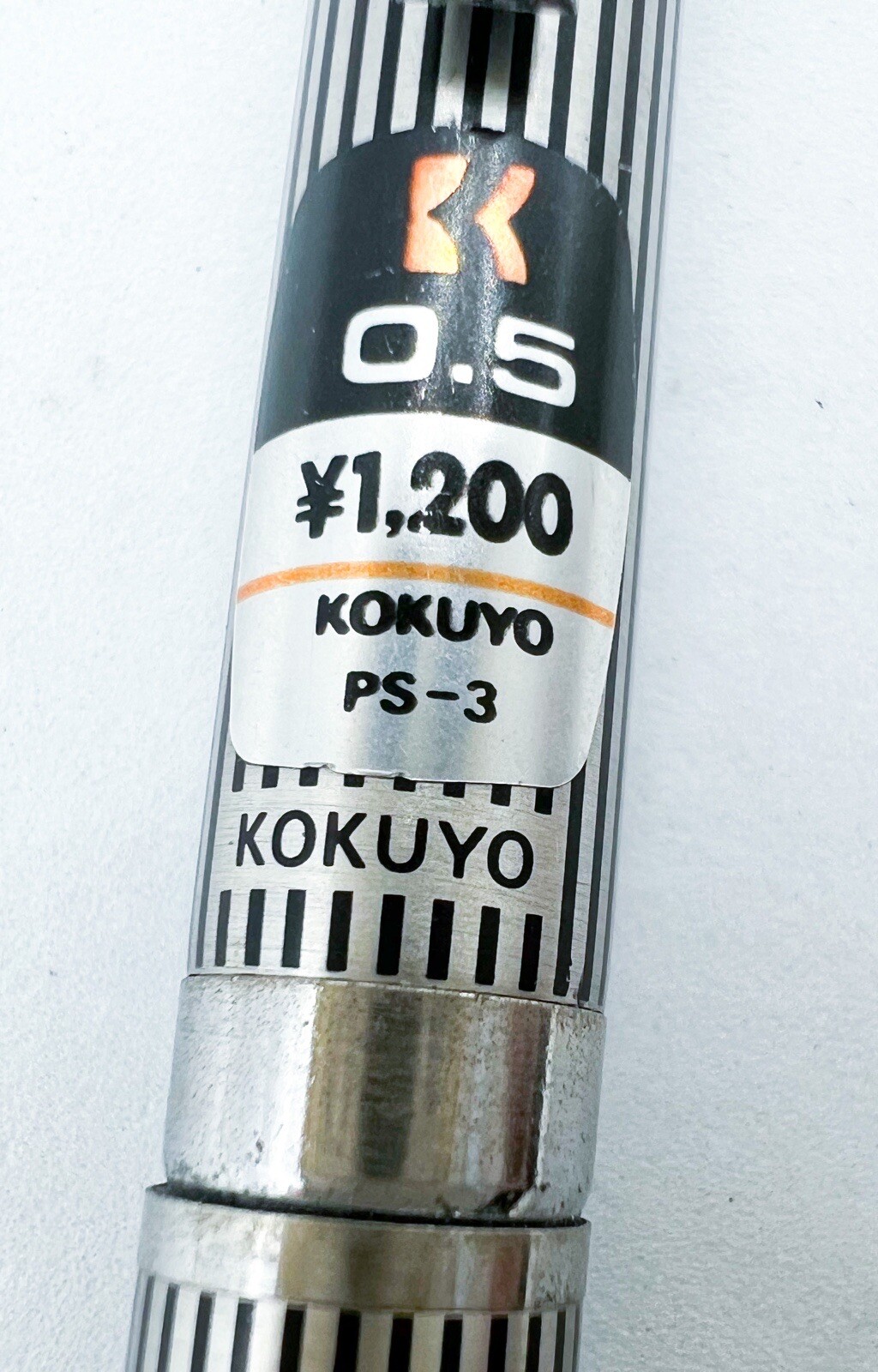 Kokuyo Mechanical Pencil PS-3-1 Silver Black Stripes Side Knock 0.5 mm