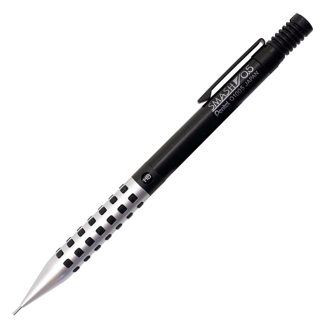 Pentel Smash Q1005 0.5mm Drafting Mechanical Pencil Silver Black Limited Japan