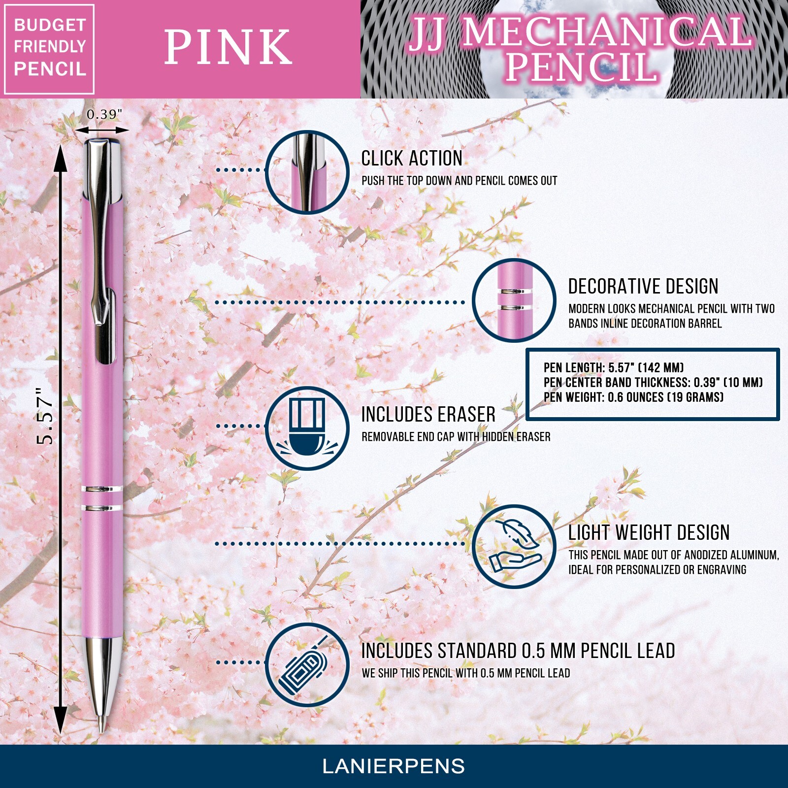 Budget Friendly Beautiful JJ Mechanical Pencil – Pink