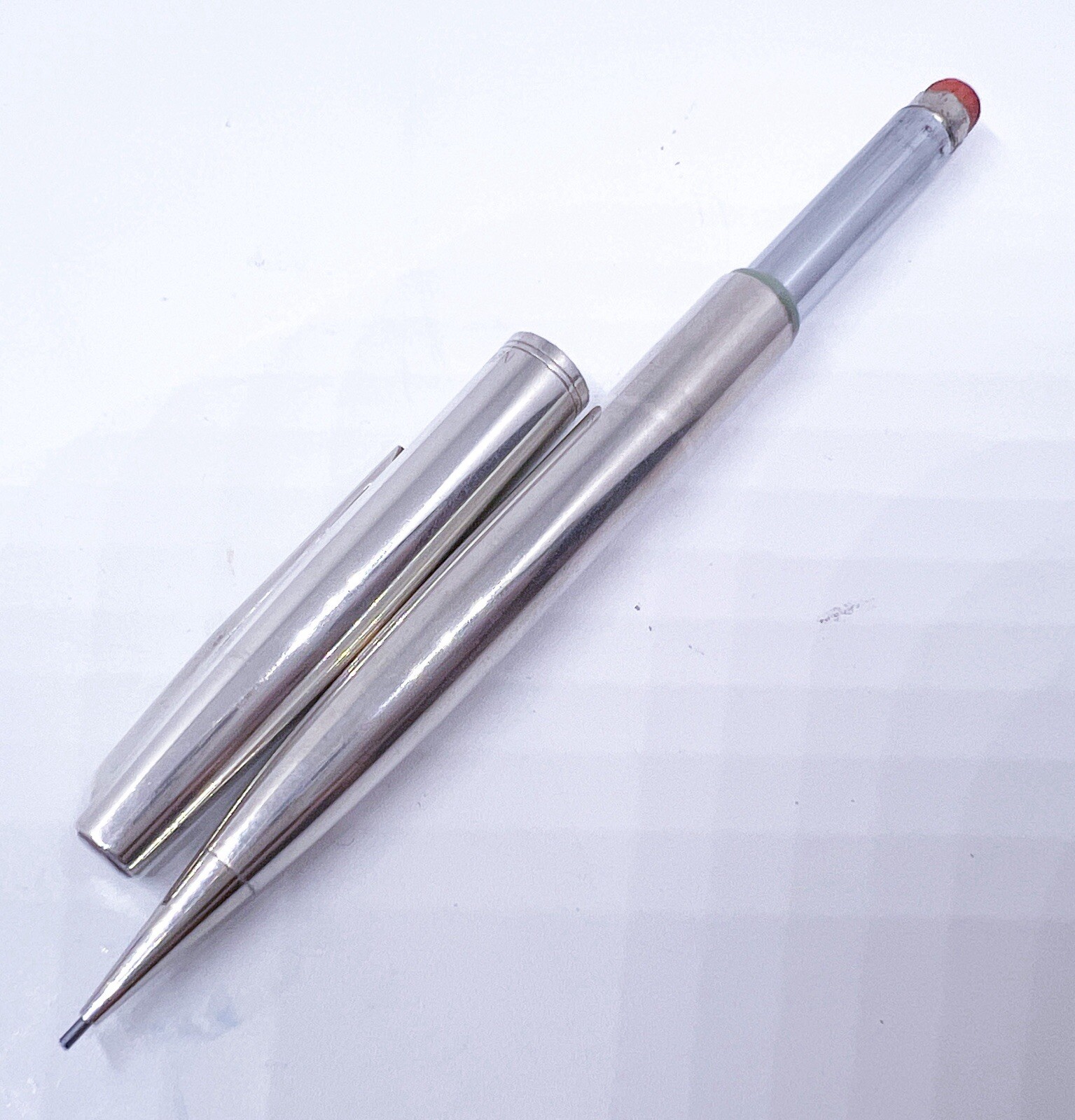 Newman Sterling Silver Flat Pattern Mechanical Pencil 0.9 continues twist Box