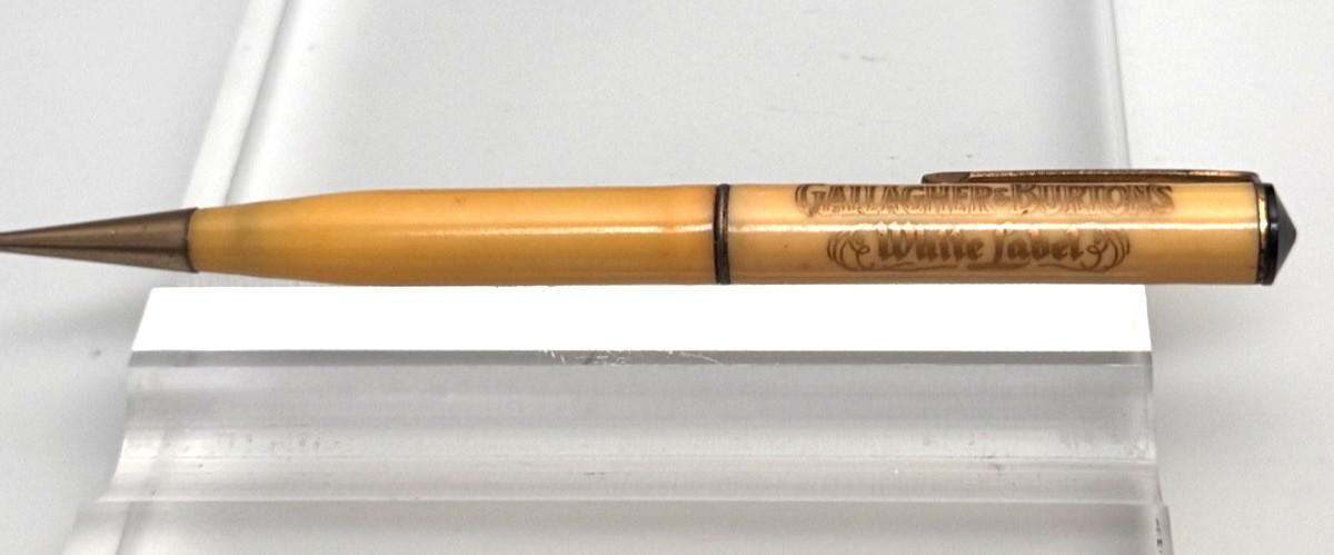 Vtg. Ritepoint Mechanical Pencil Advertisement Gallagher & Burtons White Label