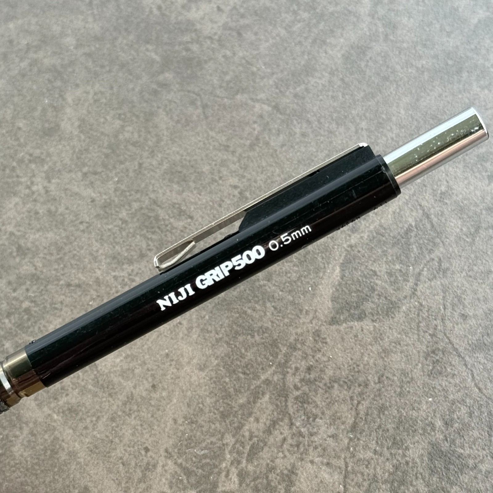 Niji Grip 500 Double Knock Mechanical Pencil Vintage Black Japan – 0.5mm Lead