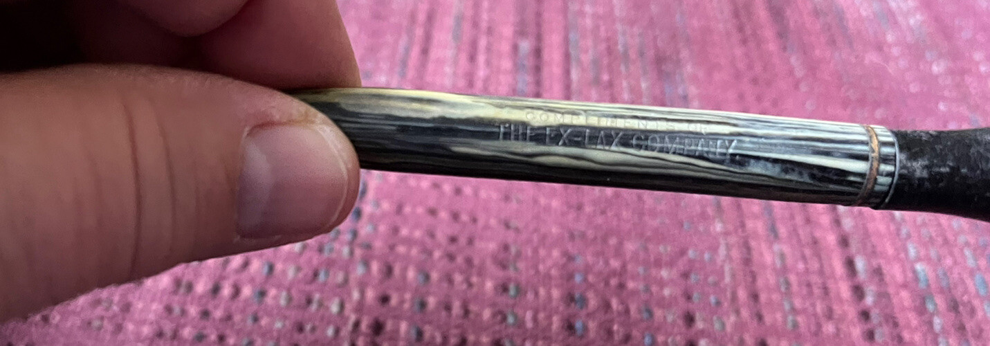 vintage marxton eclipse mechanical pencil Ex Lax Advertising black yellow