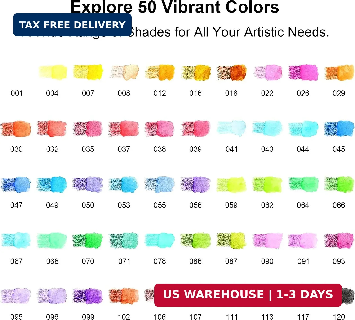 KALOUR Watercolor Pencils,50 Colors, Blendable Wet or Dry, Ideal for Coloring Bo