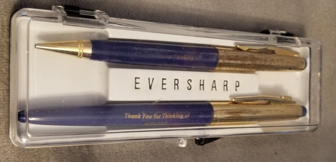 Vintage 60’s Eversharp Ball Pen & Pencil Set- Bank Advertising – Original Box