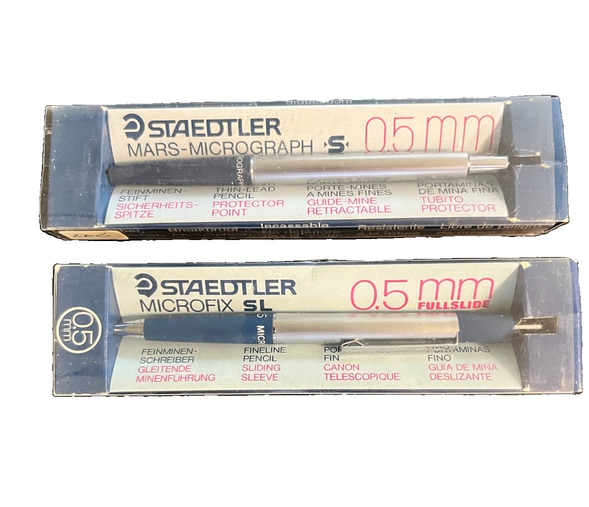 4 Staedtler 0.5 & 0.7 Mechanical Micro Pencils (1) 77210 (1) 772 15N (2) 775 07