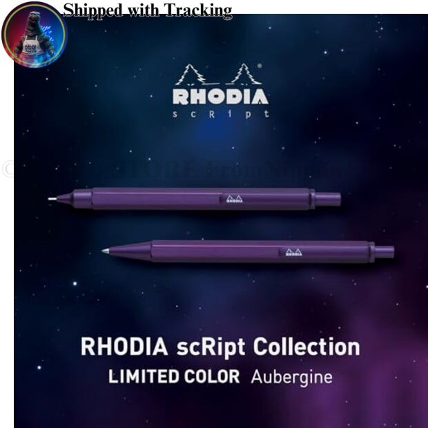 Rhodia Script 0.5mm Mechanical Pencil Aubergine Aluminum Hex Body