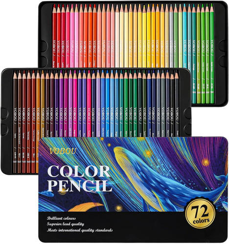 Vobou 72 Colors Artist Colored Pencils Set for Adult Coloring Books, 72set