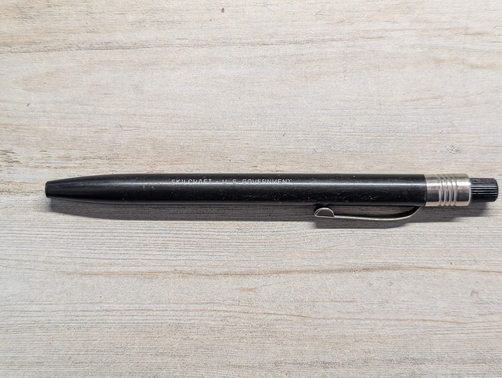 Vtg SKILCRAFT U.S. Government Black Mechanical Marker Wax Grease Pencil *READ*