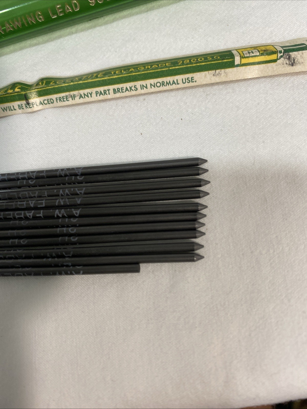A.W. Faber Castell Drawing #9030 Refill Lead Germany 2H- 10 whole+ partial leads