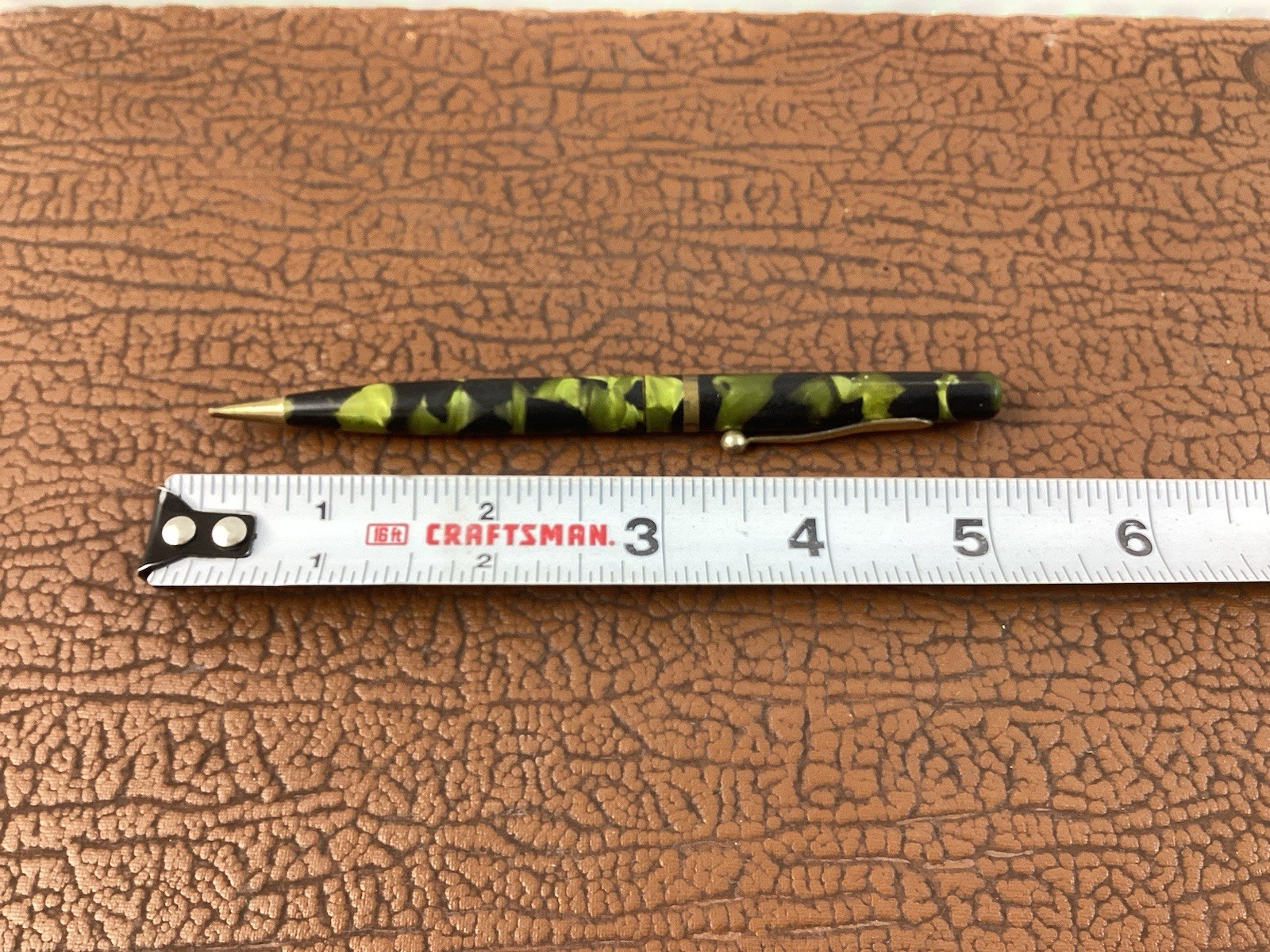 VINTAGE SCHEAFFER BALANCE 5” MECHANICAL PENCIL Marine Green Marble