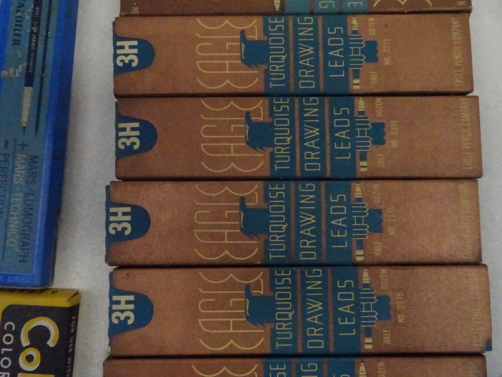 Eagle Drafting Pencil Leads Turquoise Red Graphite 4H 3H 2H 14 boxes Vintage