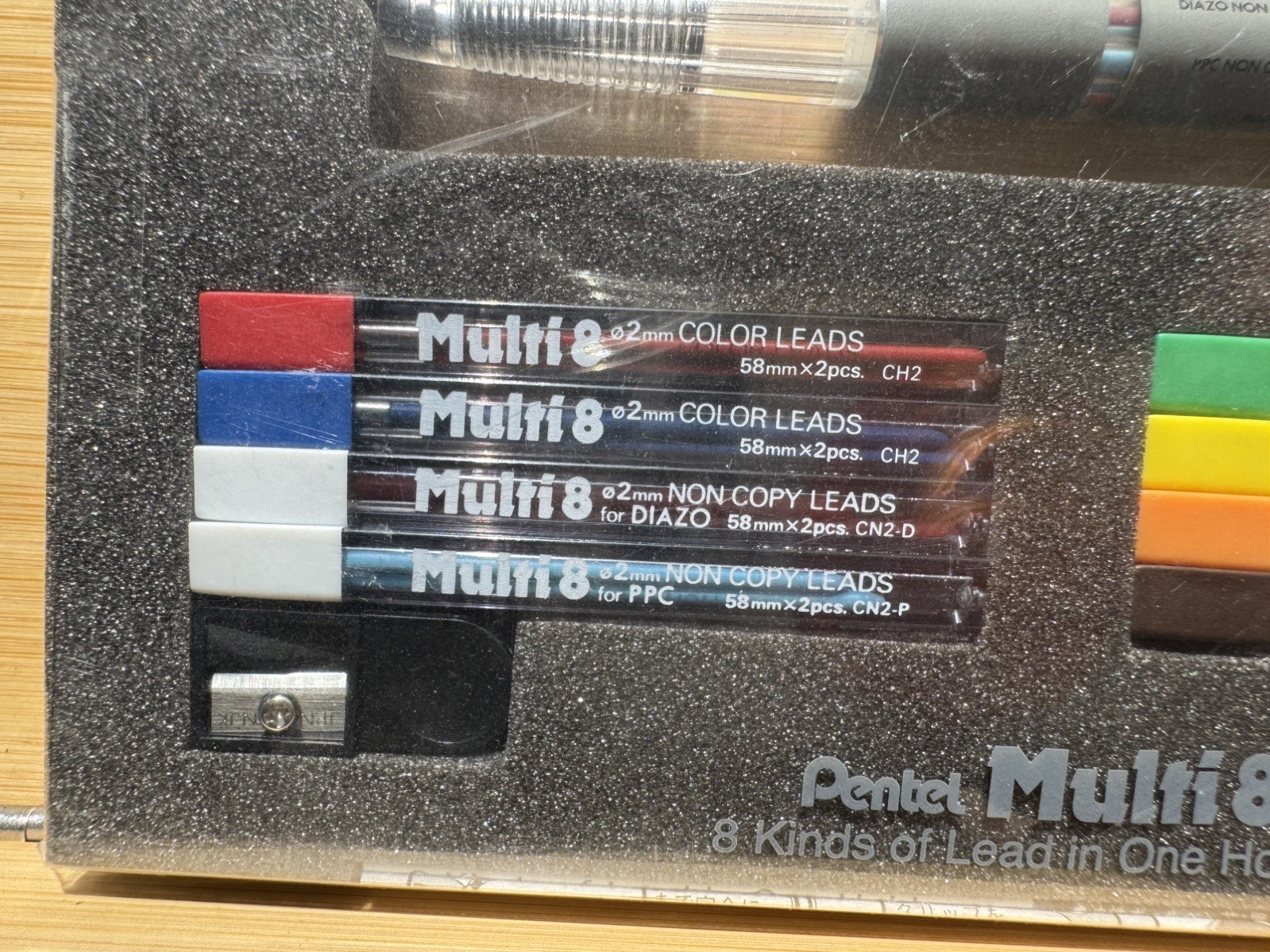 Pentel Multi 8 Lead Holder & Lead Set PH802ST – 8 Colors, 2mm with Sharpener