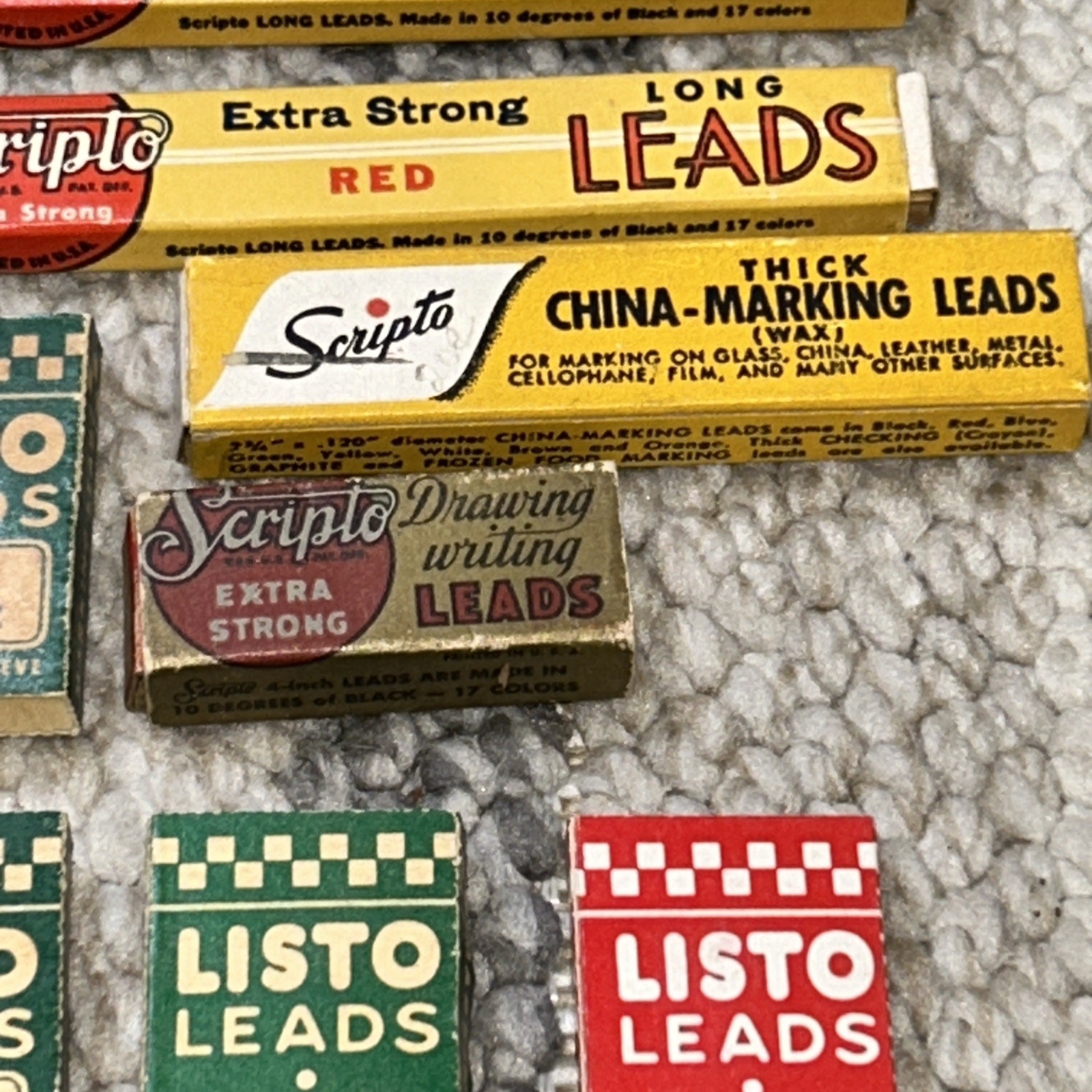 VTG Packs Listo Marking Leads No GREEN RED BLACK Pencil Refill