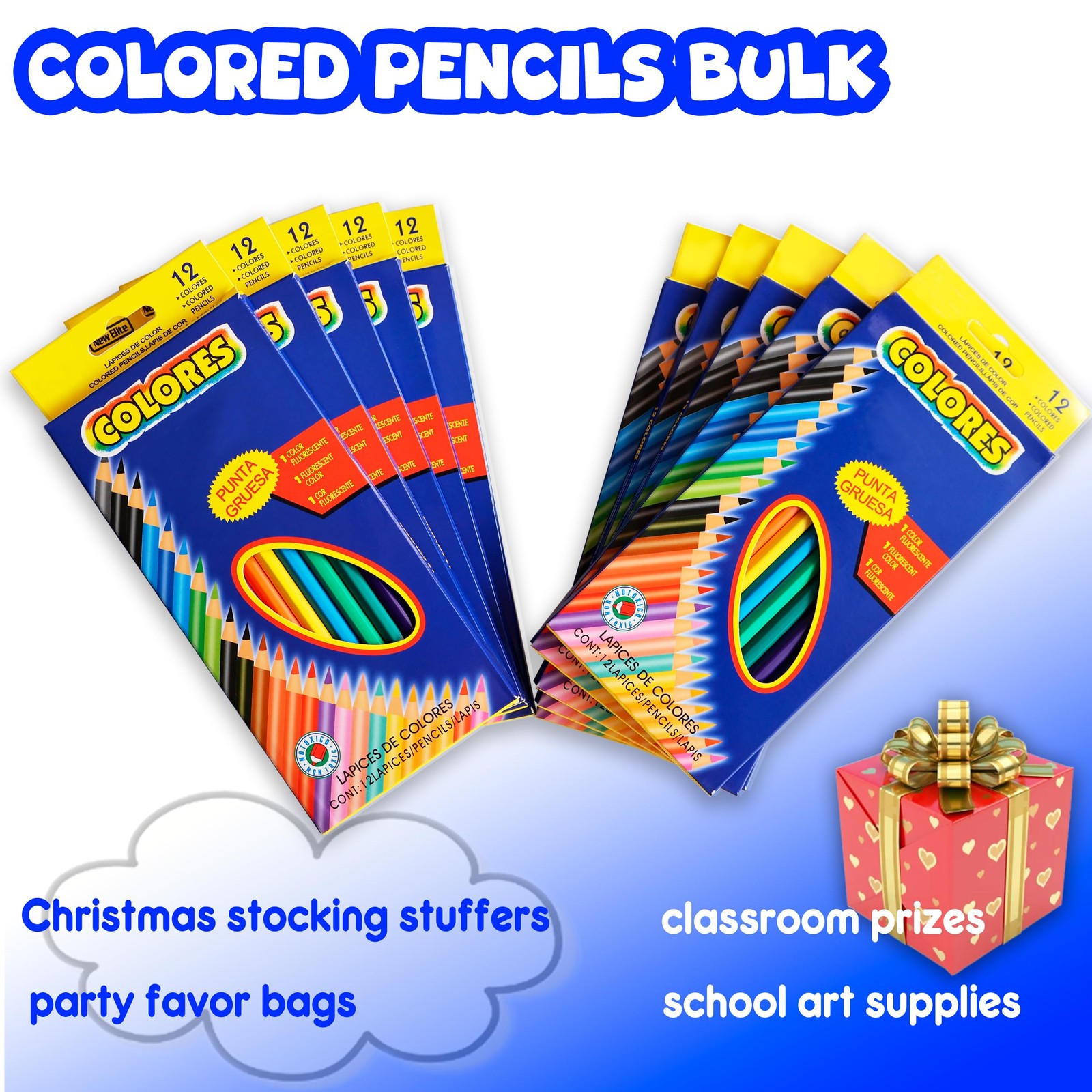120 Count Colored Pencils, 10 Packs Color 12 (Pack of 10), 12 Colors