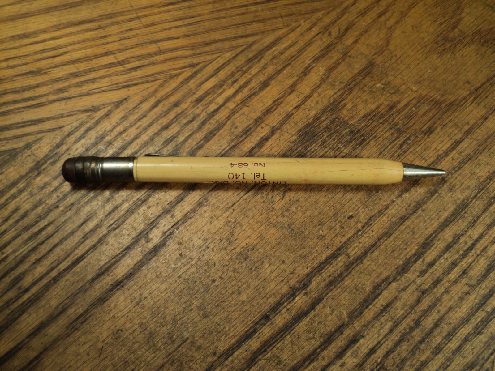 Vintage Fat Mechanical Pencil Willows Hotel Linton No Dak Sample No. 68-4