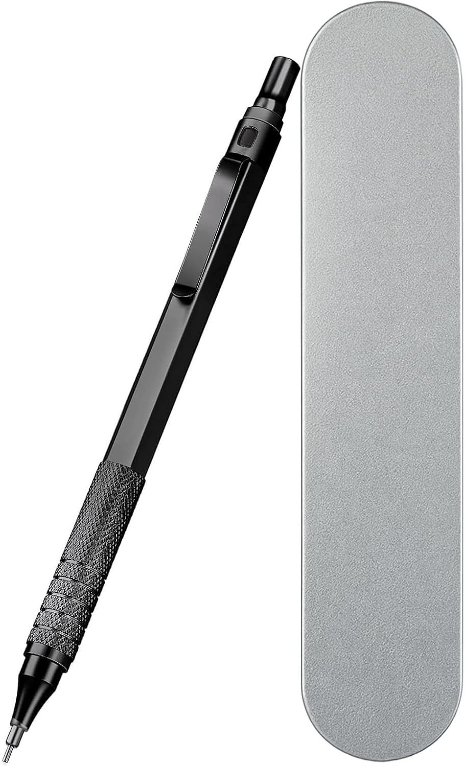 Mechanical Pencil with Metal Grip 0.5mm 12 HB Lead Refills Precision Writing