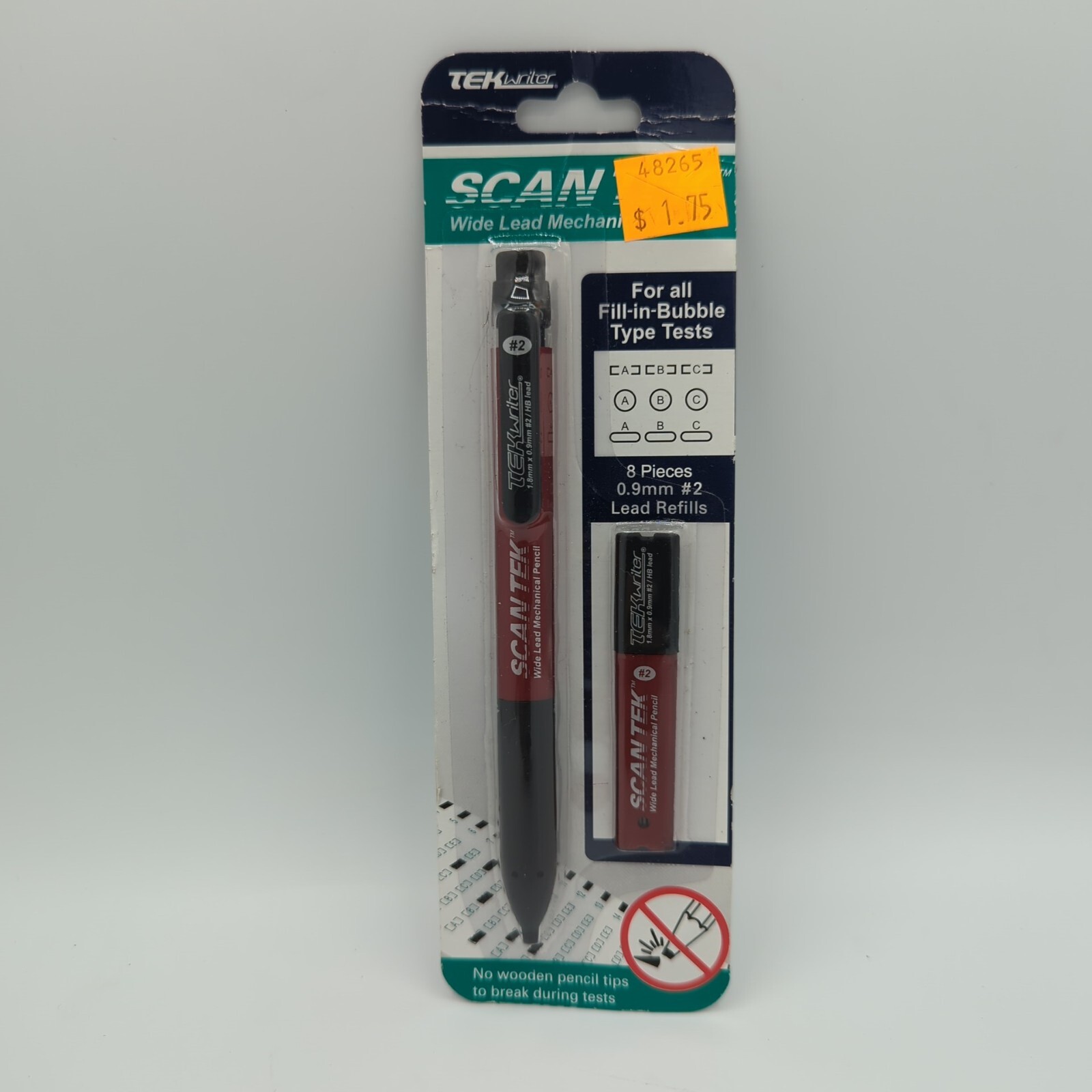 Tek Writer Scan Tek Wide Lead Mechanical Pencil 0.9 mm #2 HB With Refills 2008