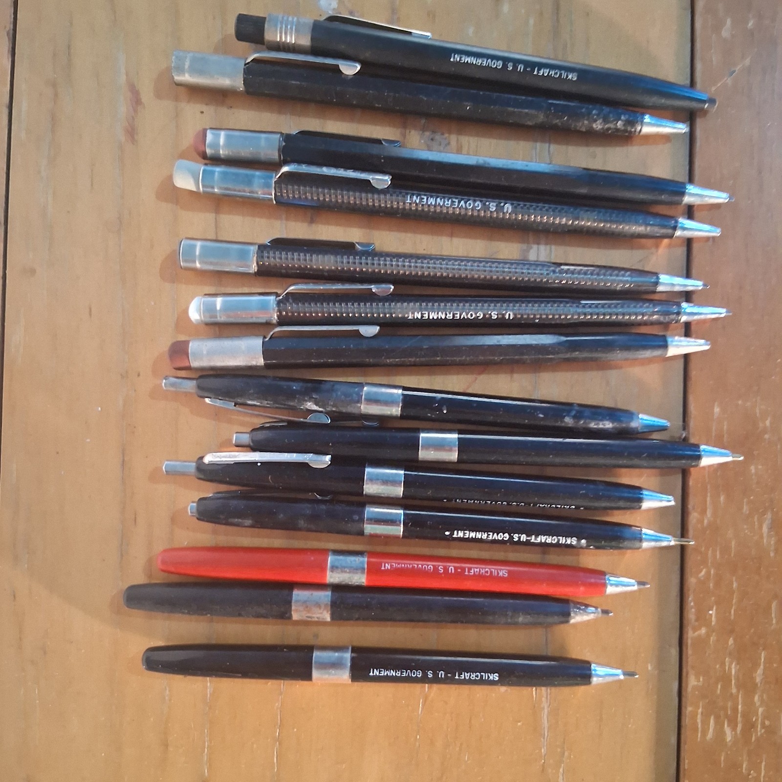 Vtg Lot Of 14 US Government Mechanical Pencils and Pens *Used*