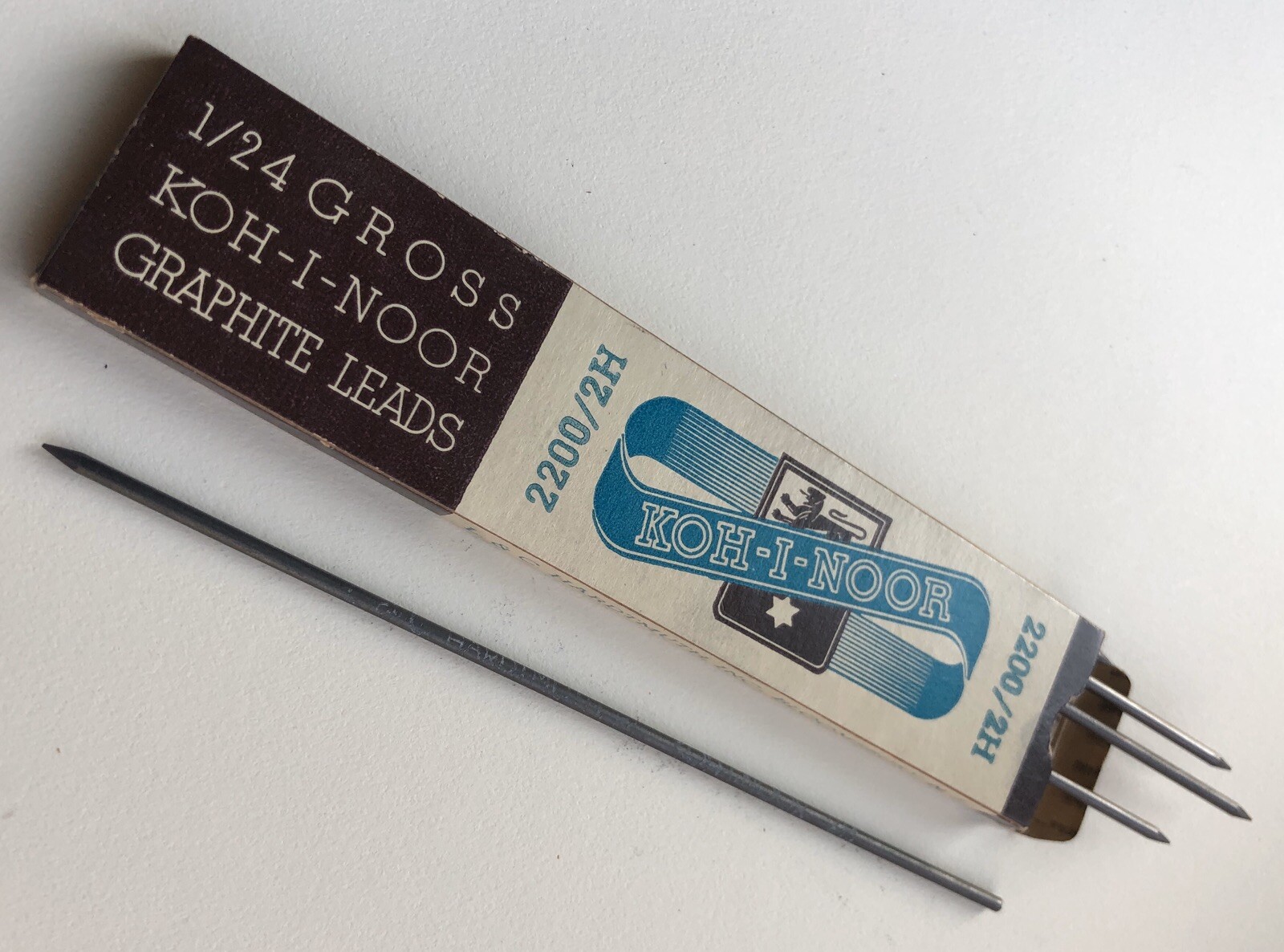 Vintage Koh-I-Noor Hardtmuth 2200 NOS 2mm 2H Drafting Lead 6 Pack Sleeve USA