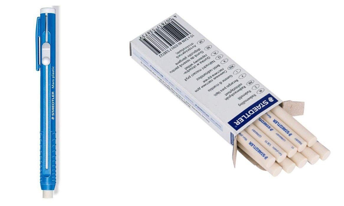 Stick Eraser Holder and Eraser Refills(Pack of 10) Set