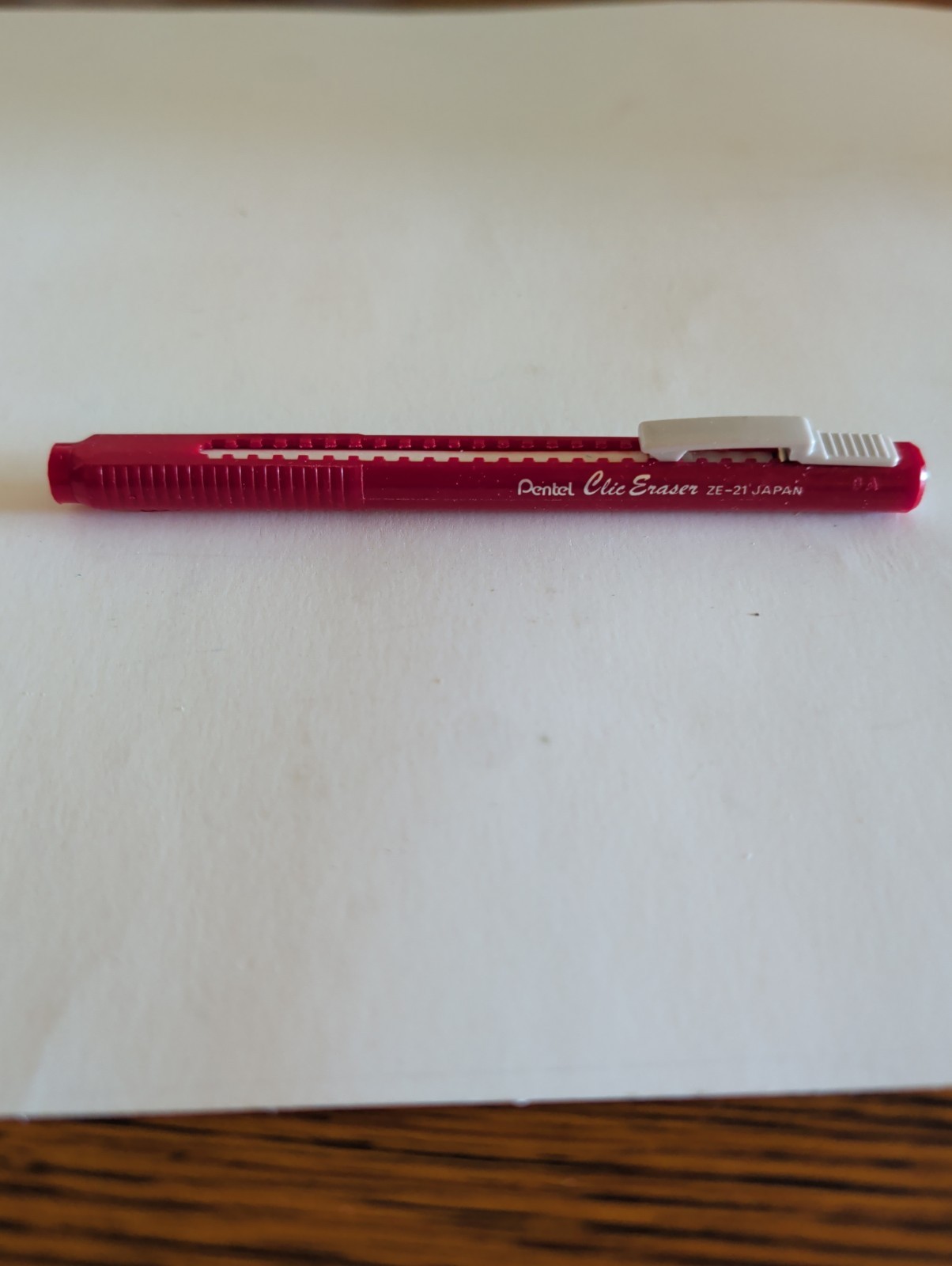 pentel clic eraser ze-21 Japan 2 Lightly Used Red Retro Vintage Office