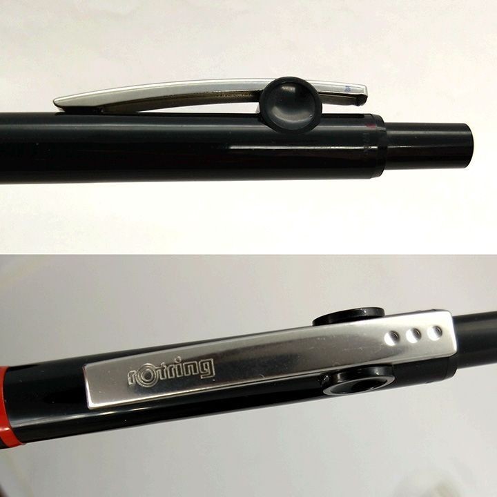 Rotring clipper knock type ballpoint pen black writing utensil stationery brand