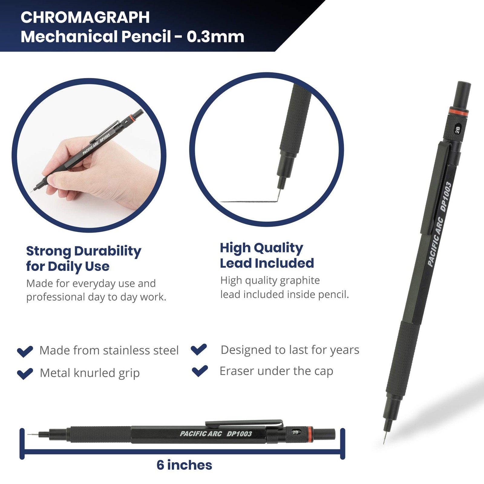 Pacific Arc Chromagraph Metal Mechanical Pencil .3 mm Office Product