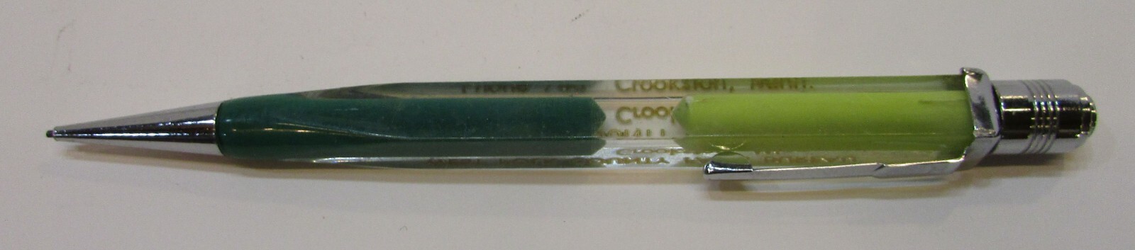 50’s Square Clear Acrylic Barrel Mechanical Pencil Polk Farm Bureau Crookston MN