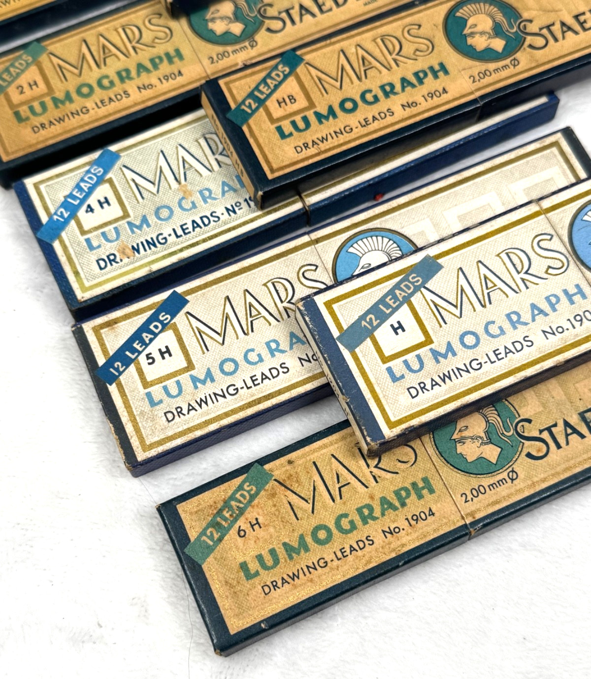 Vintage Lot of 60+ Staedtler Mars Lumograph Pencil Leads in Original Boxes