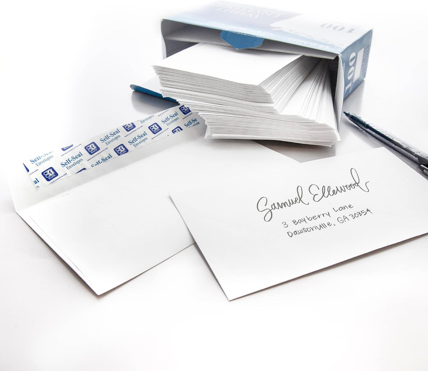 BAZIC #6 3/4 Peel and Seal White Envelope,572-24P (100-Pack)