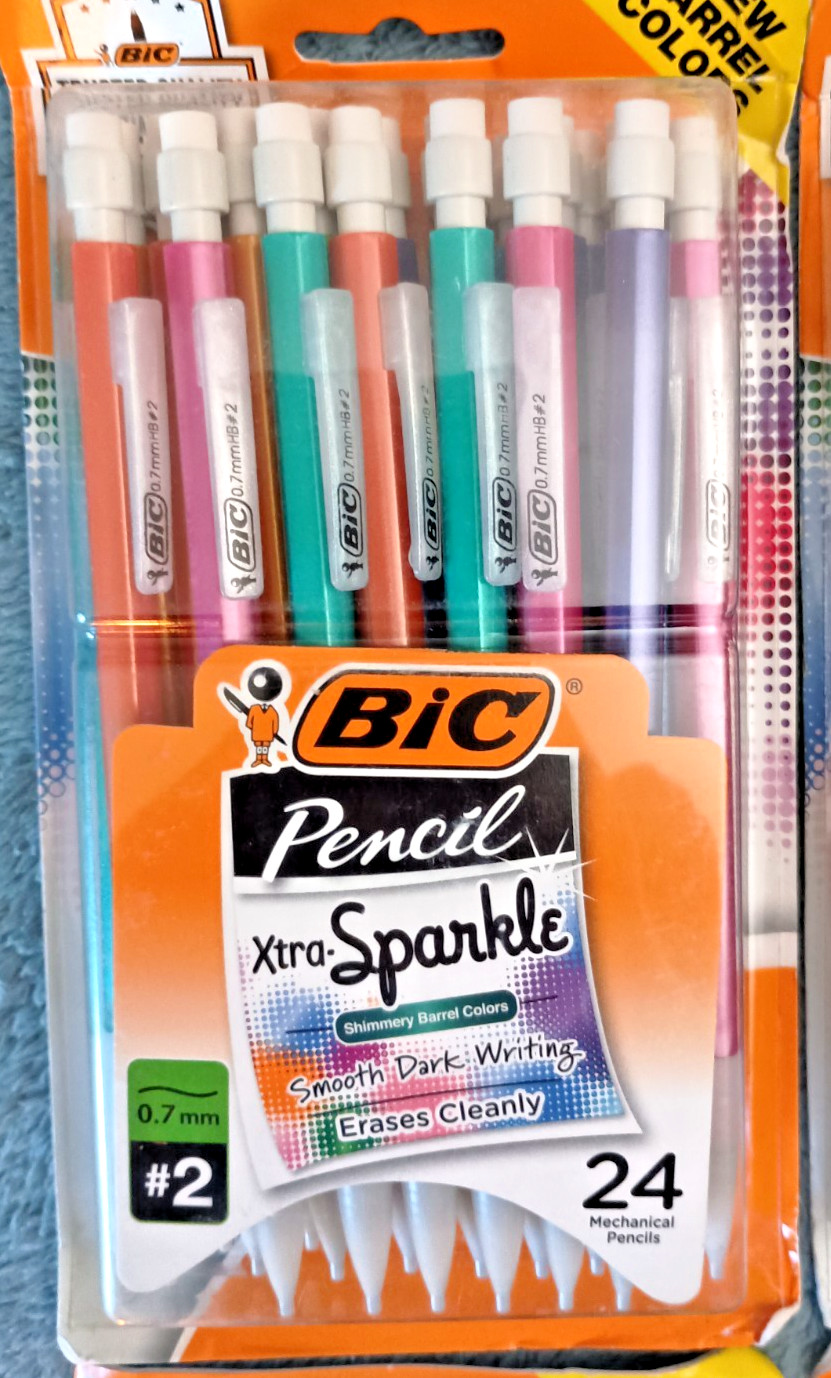 4 PACK BIC Xtra-Sparkle Mechanical #2 Pencils 0.7 mm 24 ct Each Smooth Writing