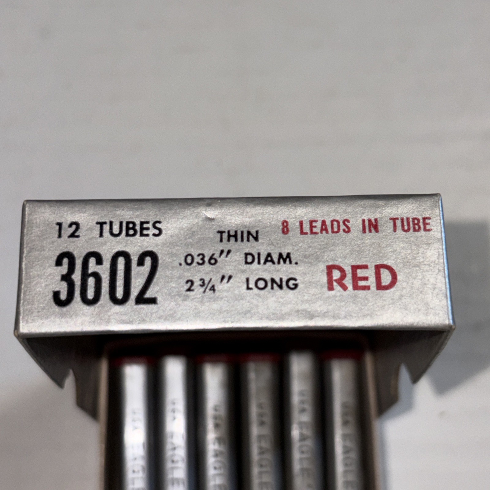Red Eagle Electronic 3602 Refill Leads 036”x2 3/4” Box Of 12 Tubes