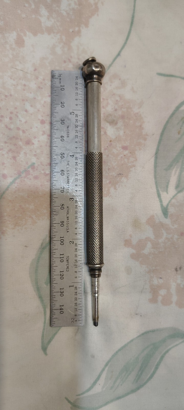 ANTIQUE STERLING SILVER TELESCOPING MECHANICAL PENCIL POCKET TRAVEL PORTABLE !