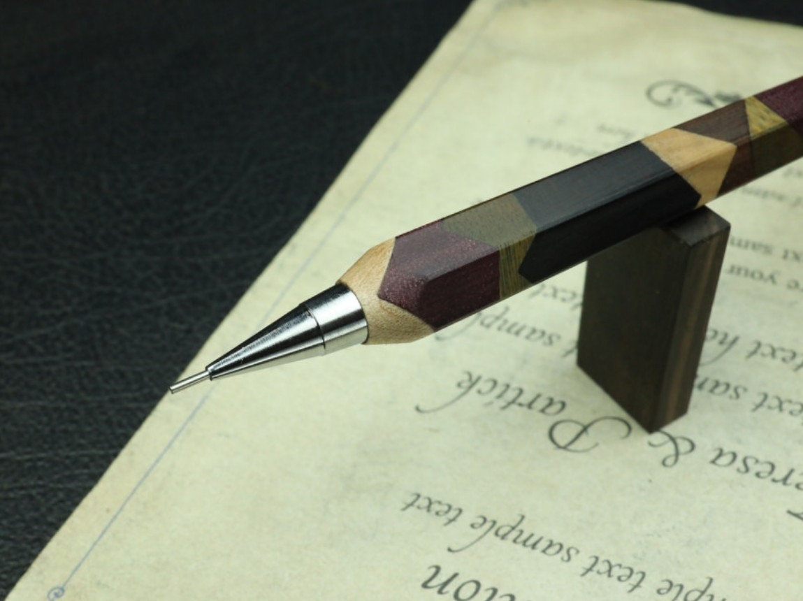 Handcrafted Pentel PG5 Mechanical Pencil – Low Centered Design, Segmented Wood