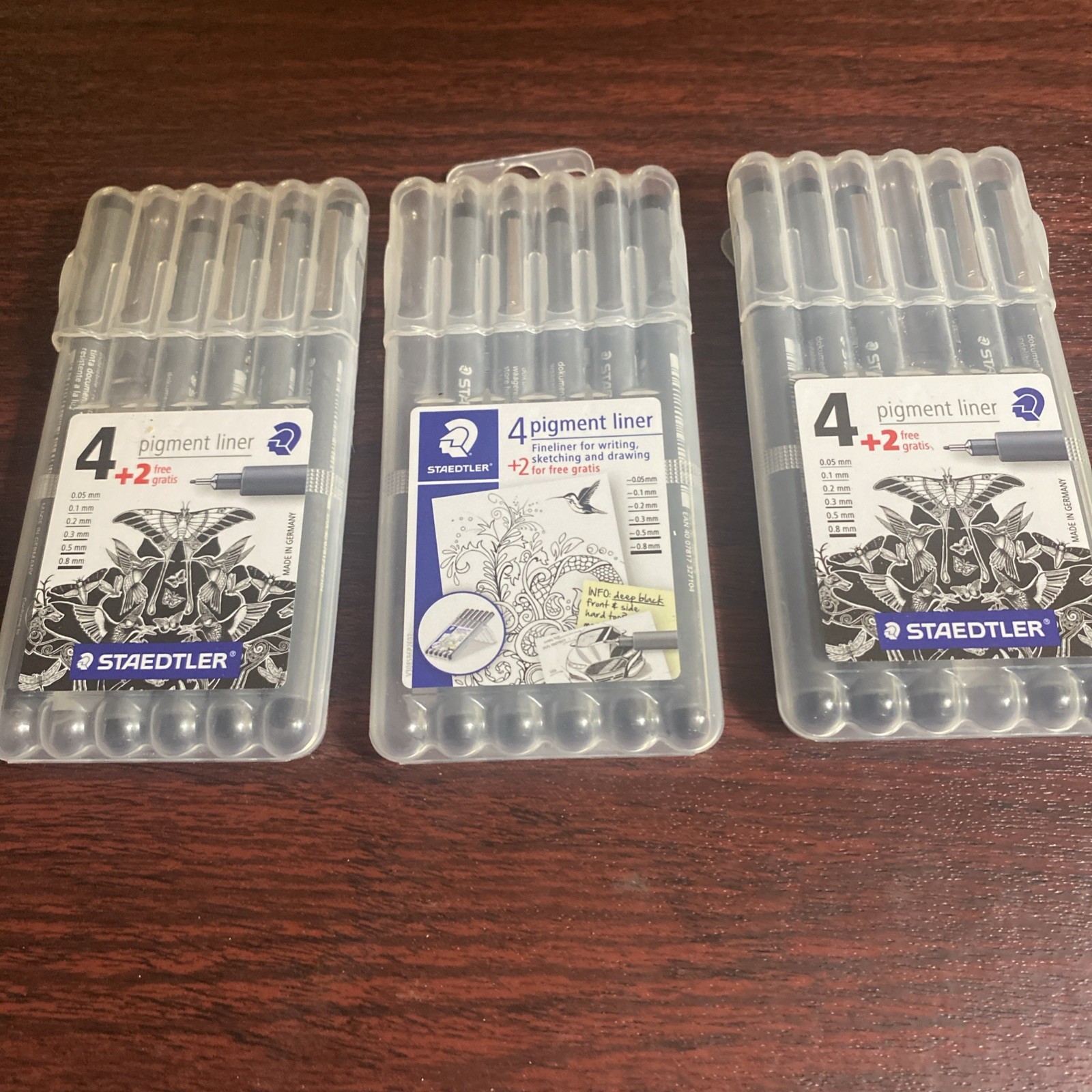STAEDTLER JAPAN Pigment Liner Parker 0.05 – 0.8mm Pen set 308 SB6P 3 Missing 3