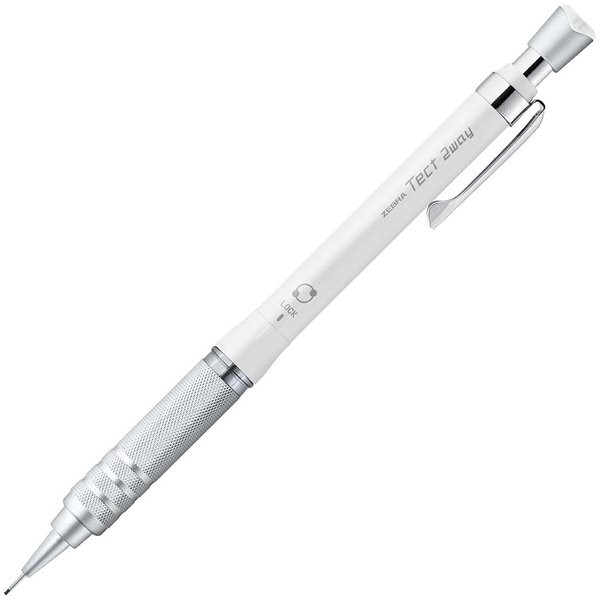 ZEBRA Tect 2-Way RO Drafting Mechanical Pencil 0.5mm Metal White P-MA141-MW
