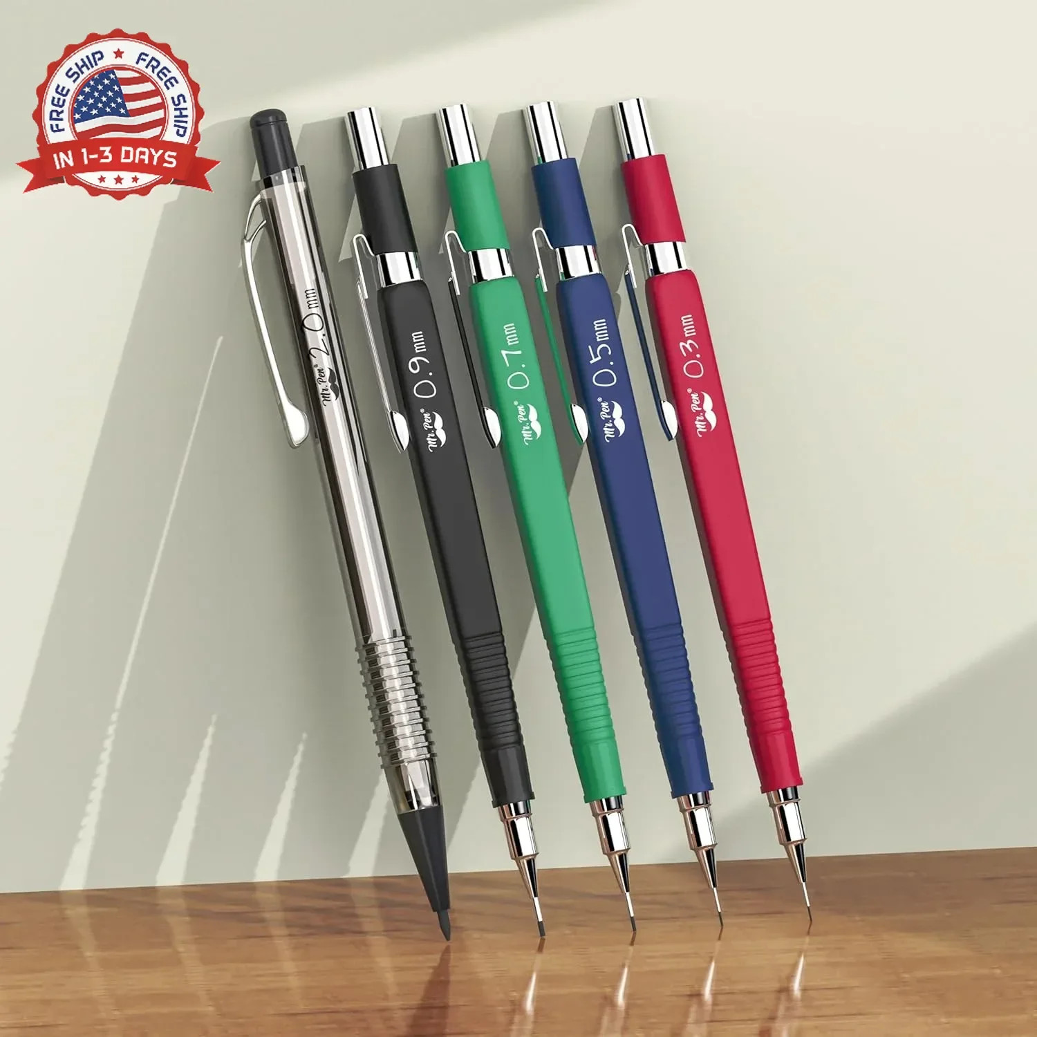 Mr. Pen- Art Mechanical Pencil Set, 5 Mechanical Pencils (0.3, 0.5, 0.7, 0.9, 2.