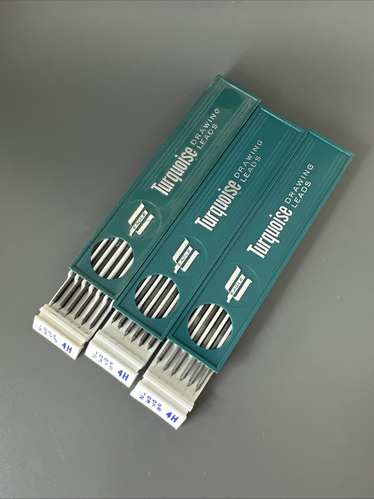 Berol Turquoise Eagle Drawing Leads (33 Individual Leads) 2375 4H Incomplete Box