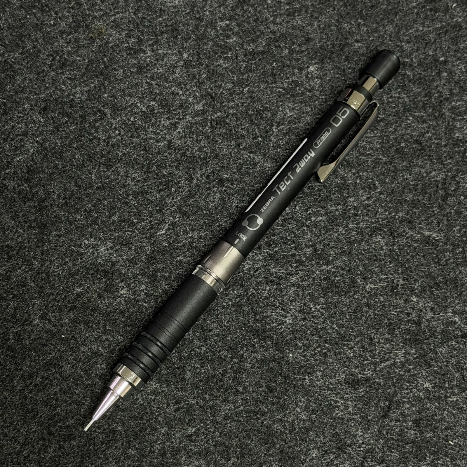 Zebra Tect 2way 0.5mm Drafting Pencil Shaker Lock Black Silver MA41-BS Japan