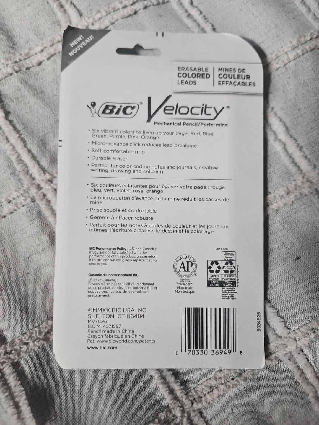Velocity Mechanical Pencils Colored Leads Medium Point 0.7 mm 6 – Count/ Colors