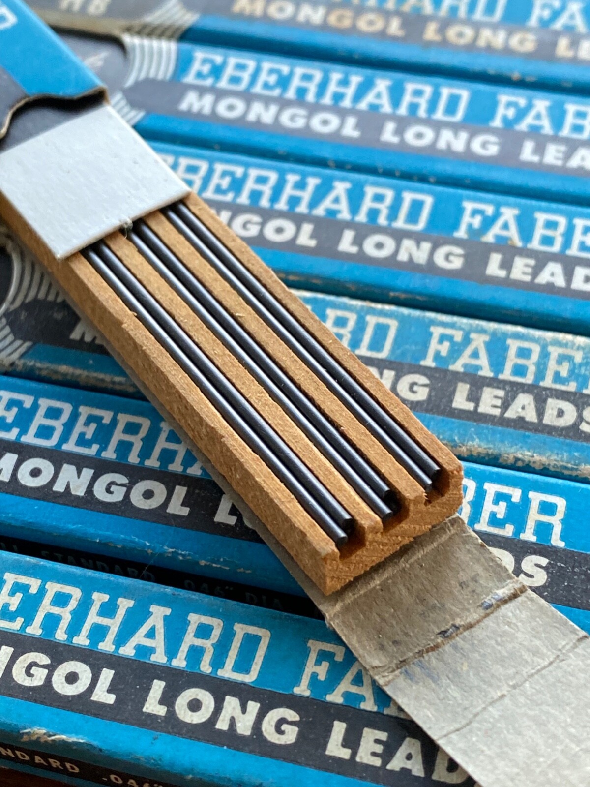 Vintage Eberhard Faber Pencil Leads for Mechanical Pencils Mongol Long Black HB