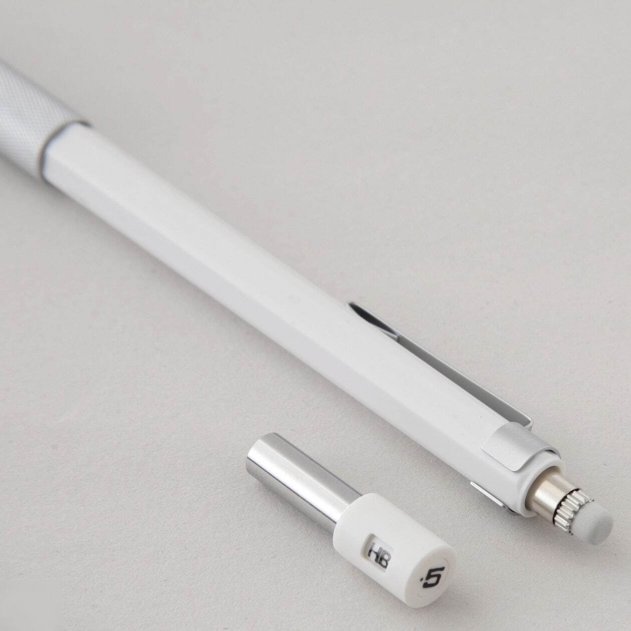 New 2024 Muji Low Center of Gravity Mechanical pencil White 0.5mm Made In Japan