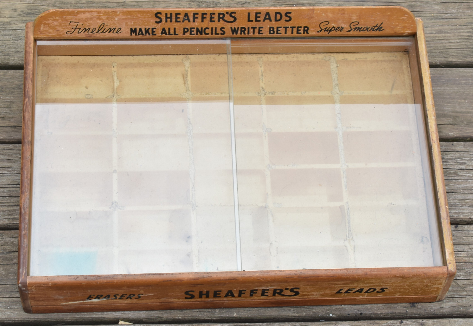 Vintage sheaffer fineline lead erasers mechanical pencil countertop display case