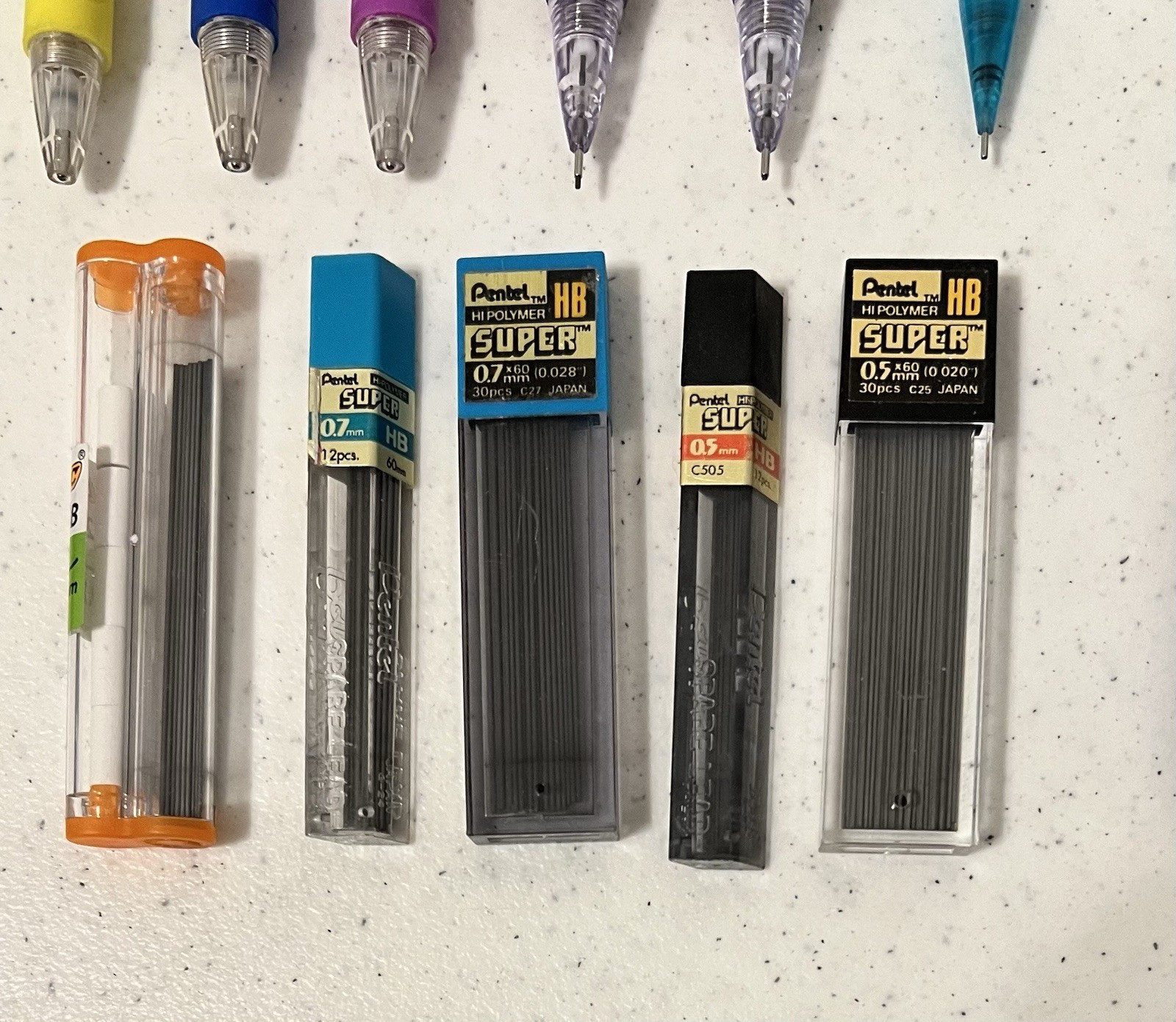 Mechanical Pencil Eraser Lead 0.5 0.7 Pentel Bic Papermate Pencils Large Lot