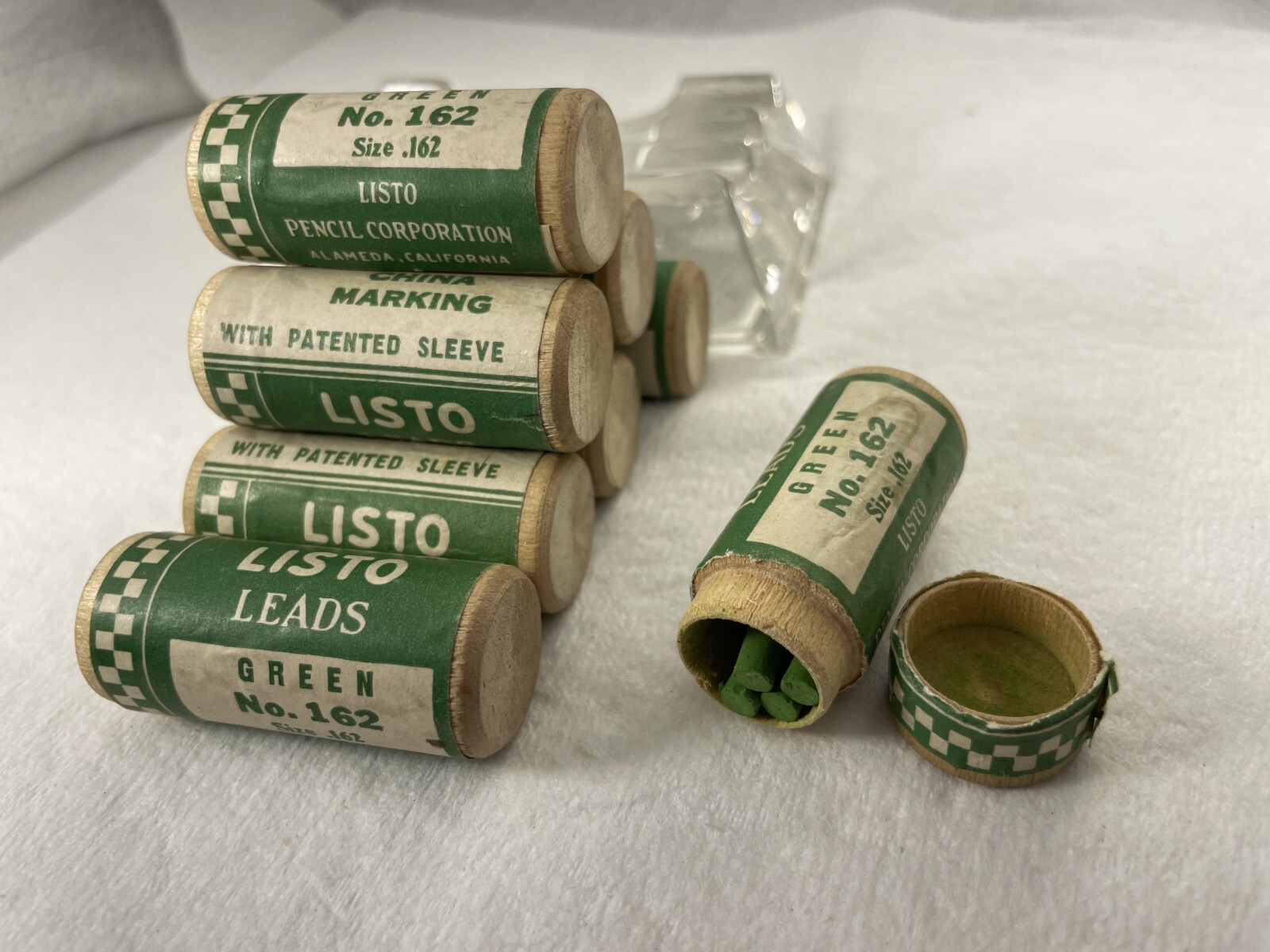 Vintage nos LISTO Pencil WAX Leads ~ GREEN – 0.162″ / 4.11 mm ~ $5 ship/+Free