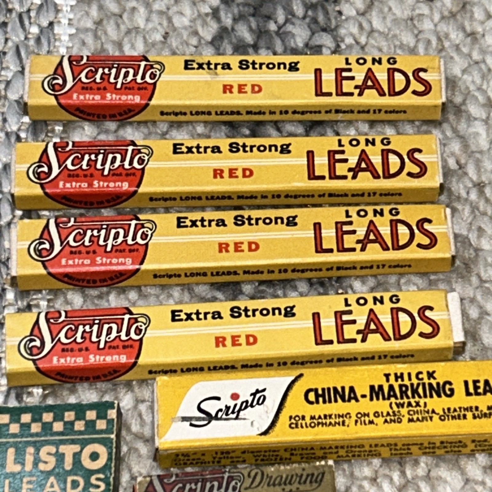 VTG Packs Listo Marking Leads No GREEN RED BLACK Pencil Refill