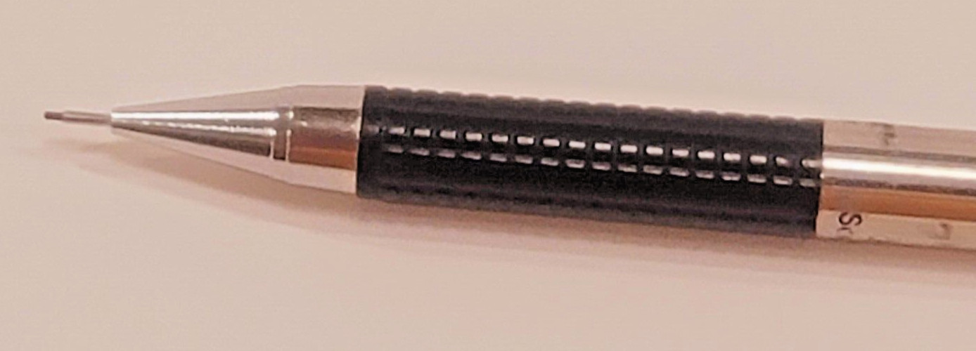 Scripto P350 Japan Ultra Thin Lead Mechanical Pencil Stainless w/ Box of Lead